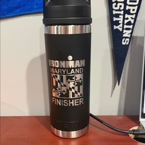Yeti Black and Silver Ironman Maryland Finisher Bottle